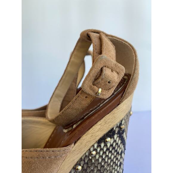 Alexandre Birman Suede & Snake Platform Sandals sz 36.5, US 6.5 - Picture 7 of 14